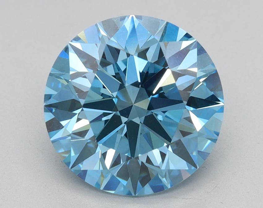 2.51 Ct. Fancy Vivid Blue Round Lab Grown Diamond