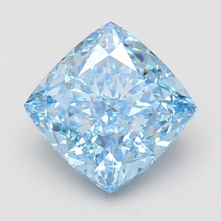 3.05 Ct. Fancy Vivid Blue Cushion Lab Grown Diamond