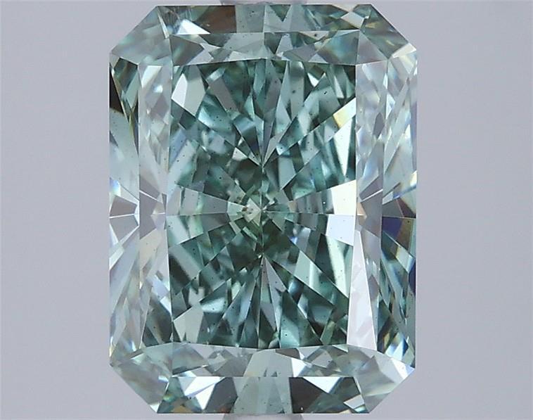 2.79 Ct. Fancy Intense Bluish Green Radiant Lab Grown Diamond