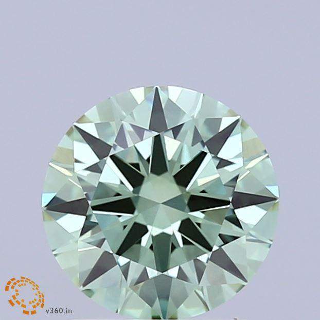 1.5 Ct. Fancy Vivid Green Round Lab Grown Diamond
