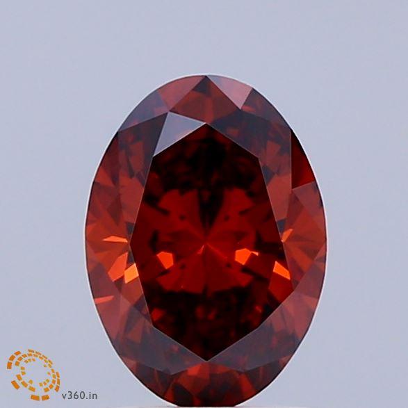 1.02 Ct. Fancy Deep  Orange Oval Lab Grown Diamond