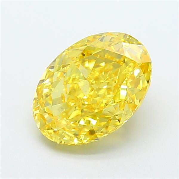 3.03 Ct. Fancy Vivid  Yellow Oval Lab Grown Diamond
