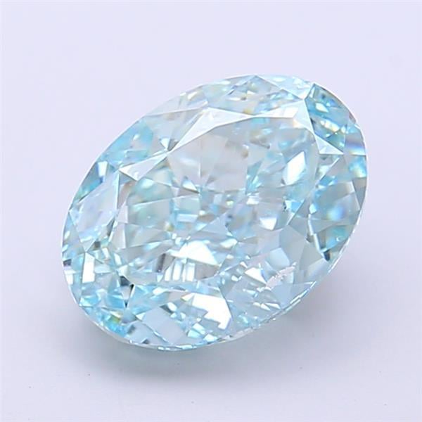 2.50 Ct. Fancy Vivid Bluish Green Oval Lab Grown Diamond