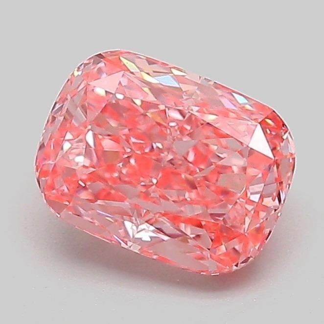 1.30 Ct. Fancy Vivid Pink Cushion Lab Grown Diamond