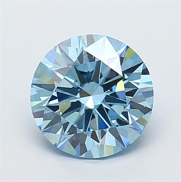 2.09 Ct. Fancy Vivid Blue Round Lab Grown Diamond