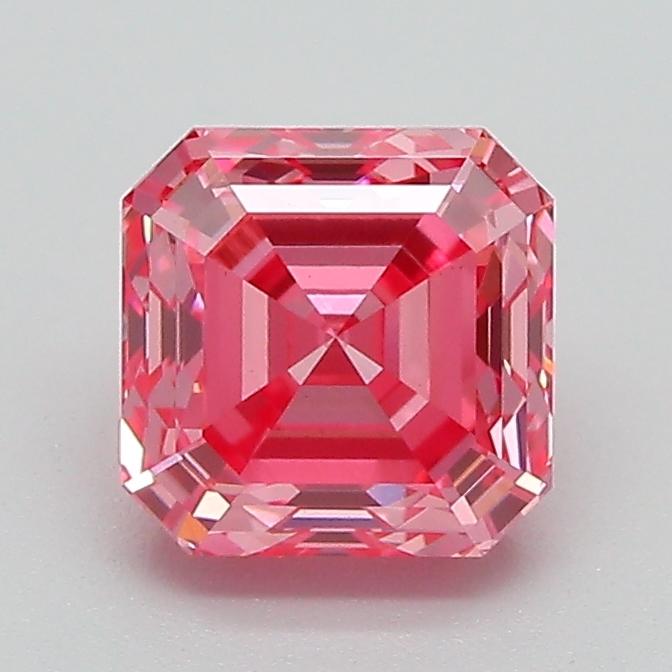1.50 Ct. Fancy Vivid Pink Asscher Lab Grown Diamond