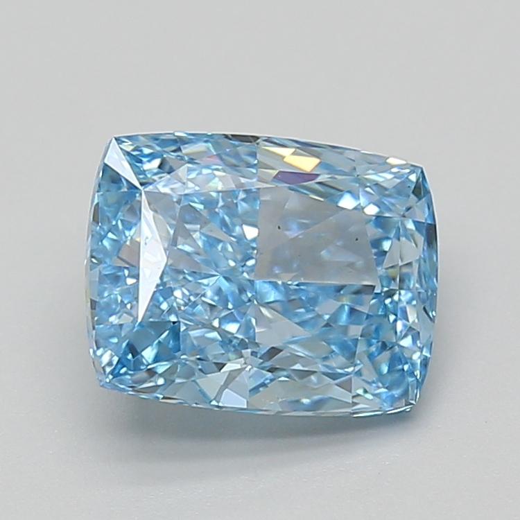 2.65 Ct. Fancy Vivid Blue Cushion Lab Grown Diamond