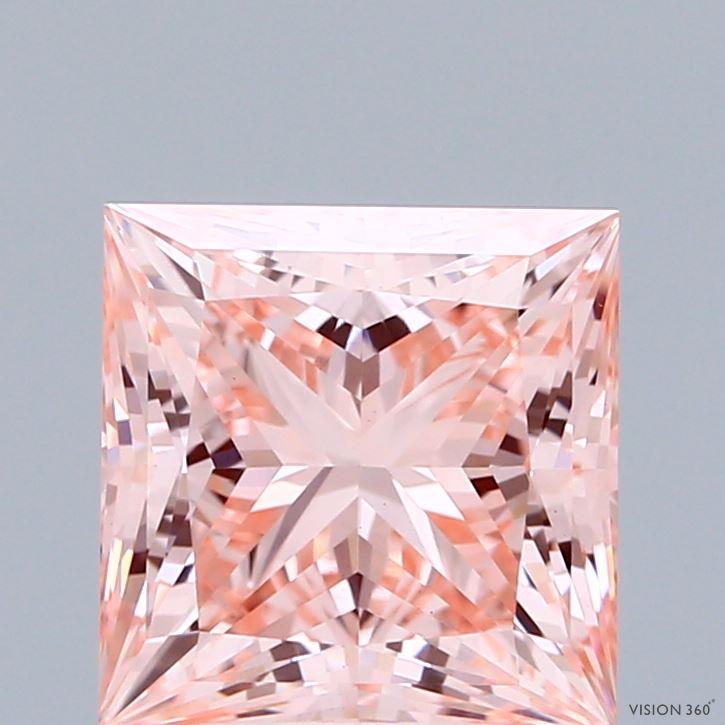 3.06 Ct. Fancy Vivid Pink Princess Lab Grown Diamond