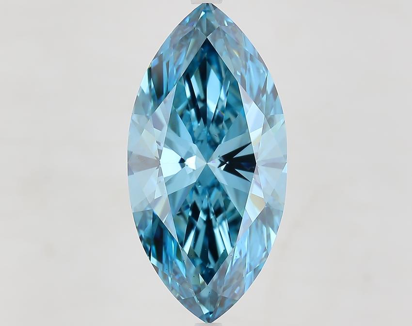 9.21 Ct. Fancy Vivid Blue Marquise Lab Grown Diamond