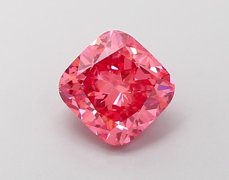 2.02 Ct. Fancy Vivid  Pink Cushion Lab Grown Diamond