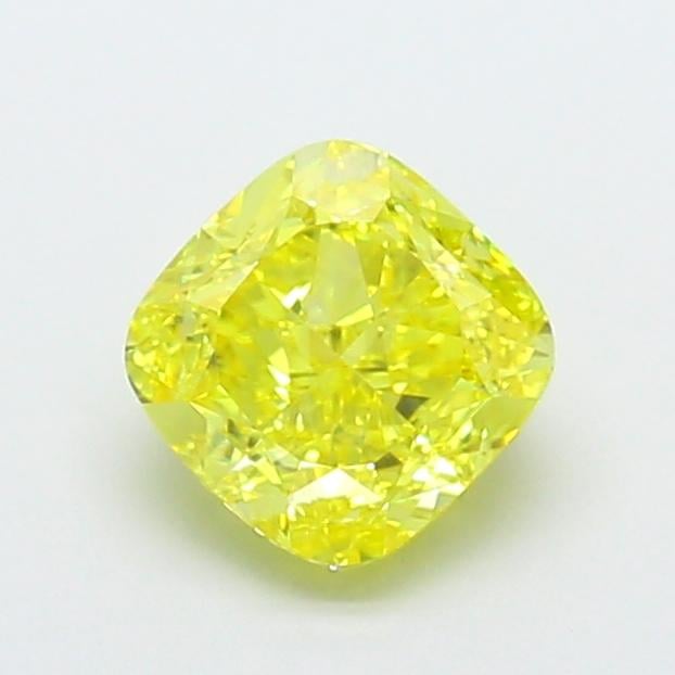 2.10 Ct. Fancy Vivid Yellow Cushion Lab Grown Diamond