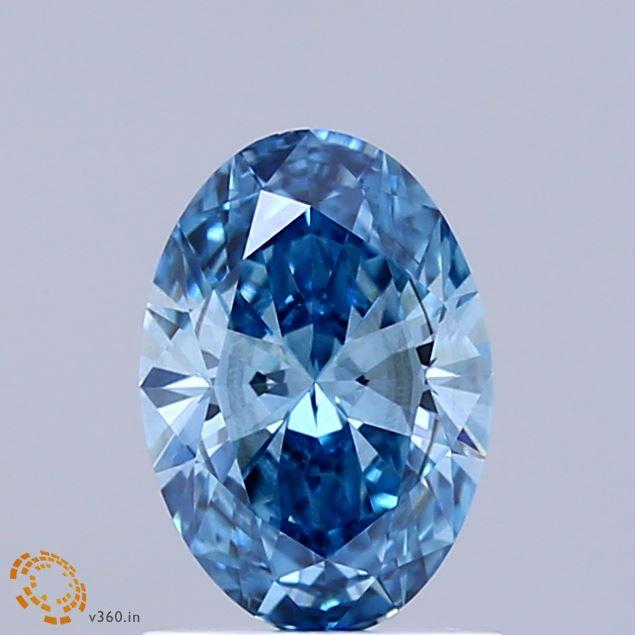1.03 Ct. Fancy Vivid Blue Oval Lab Grown Diamond