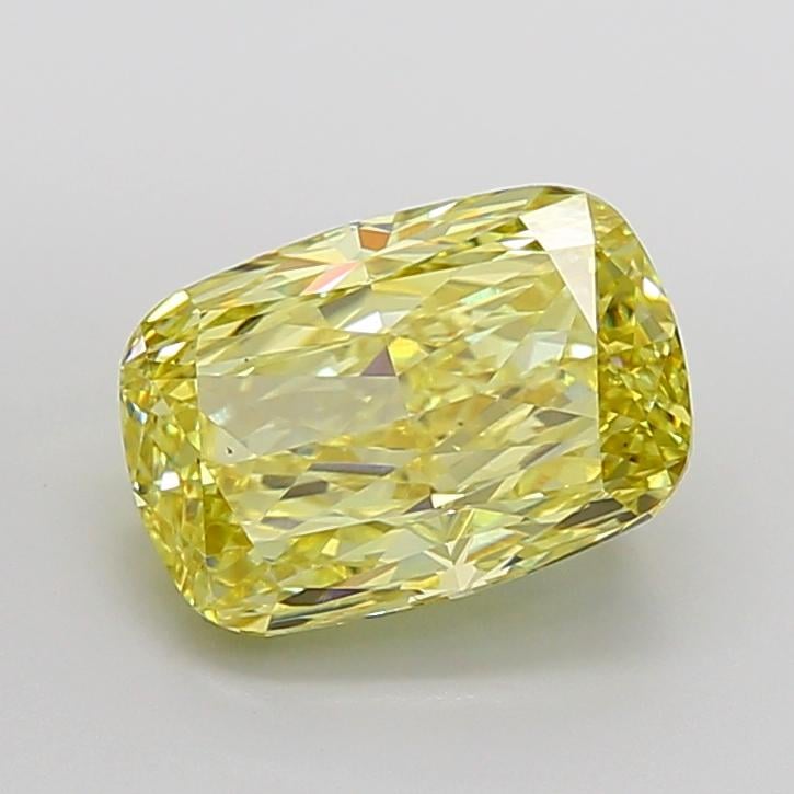 4.08 Ct. Fancy Intense None Yellow Cushion Lab Grown Diamond