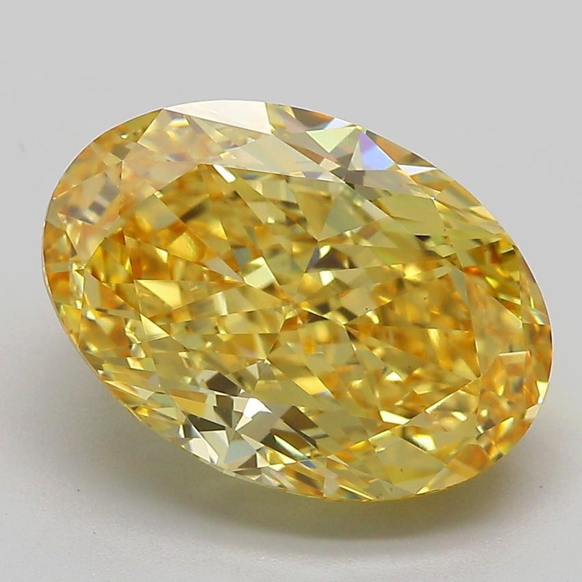 6.00 Ct. Fancy Vivid  Yellow Oval Lab Grown Diamond