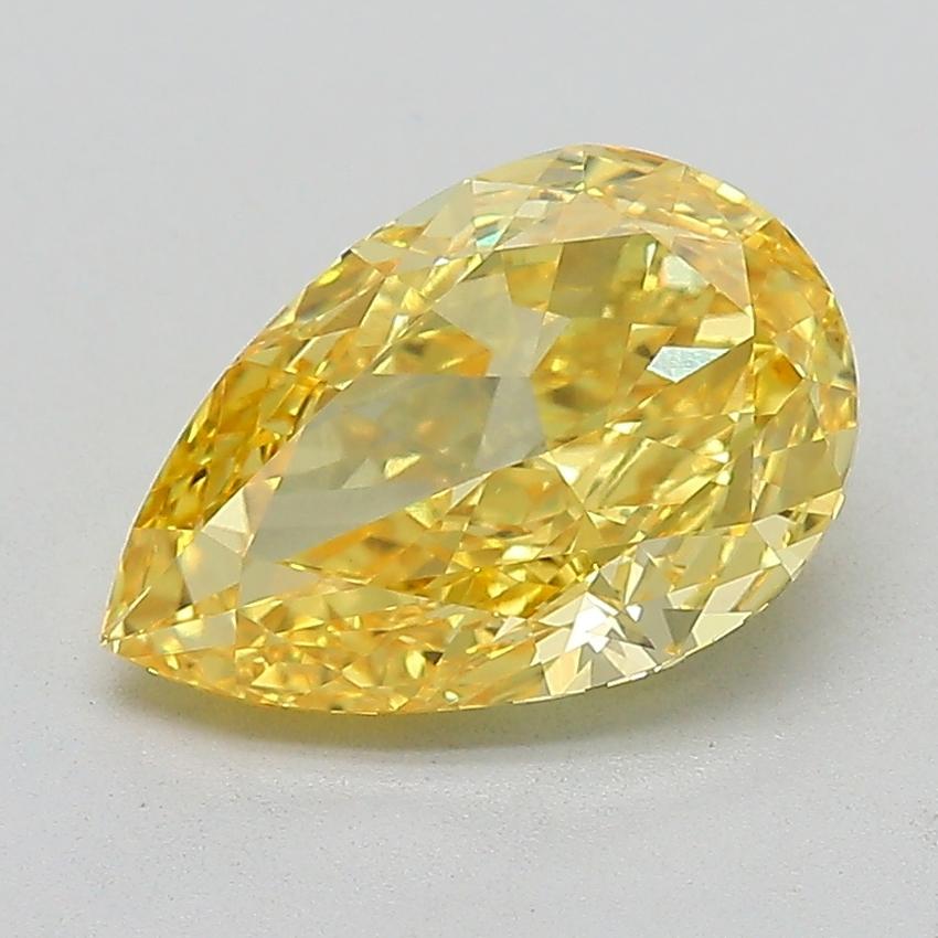 3.01 Ct. Fancy Vivid  Yellow Pear Lab Grown Diamond
