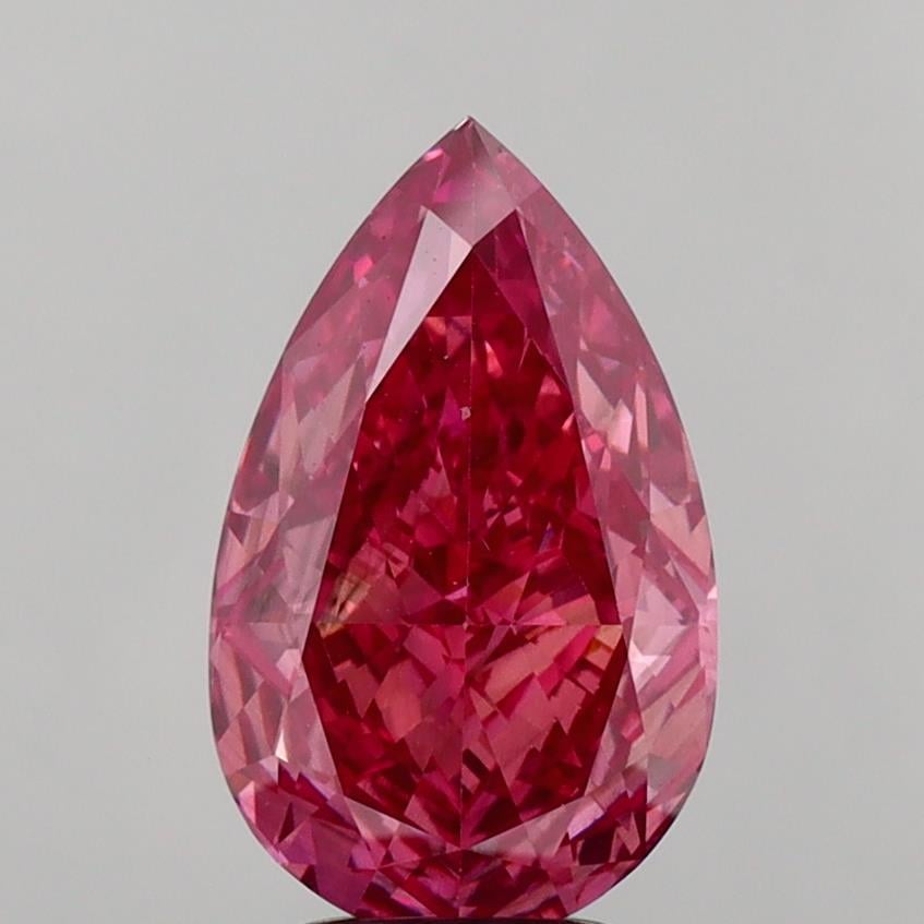 4.16 Ct. Fancy Vivid  Pink Pear Lab Grown Diamond
