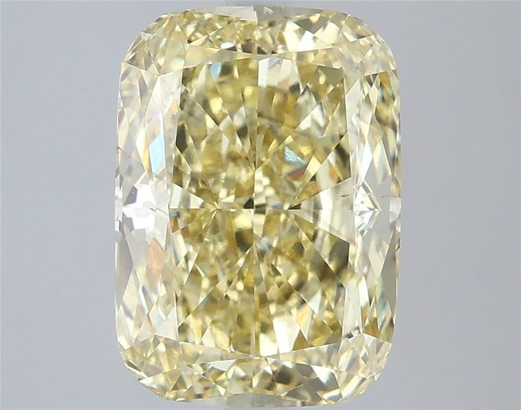 4.07 Ct. Fancy Intense Yellow Cushion Lab Grown Diamond