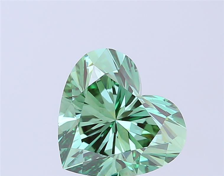 3.03 Ct. Fancy Vivid Green Heart Lab Grown Diamond