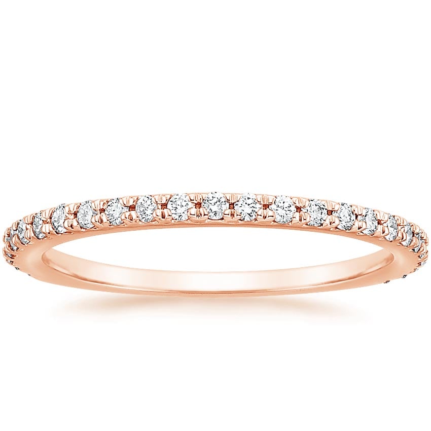 Rose gold diamond engagement ring with surprise diamond details
