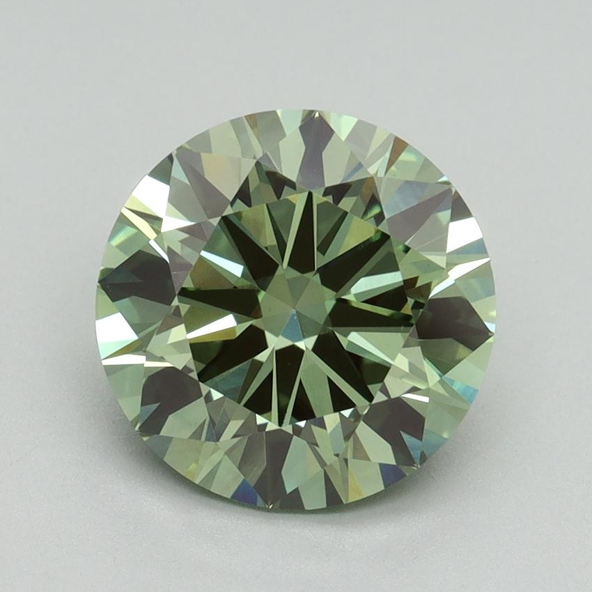 3.03 Ct. Fancy Vivid Green Round Lab Grown Diamond