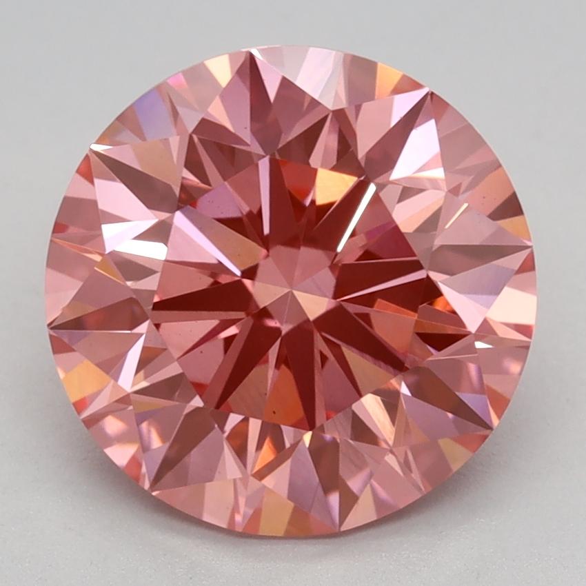 3.09 Ct. Fancy Vivid Pink Round Lab Grown Diamond