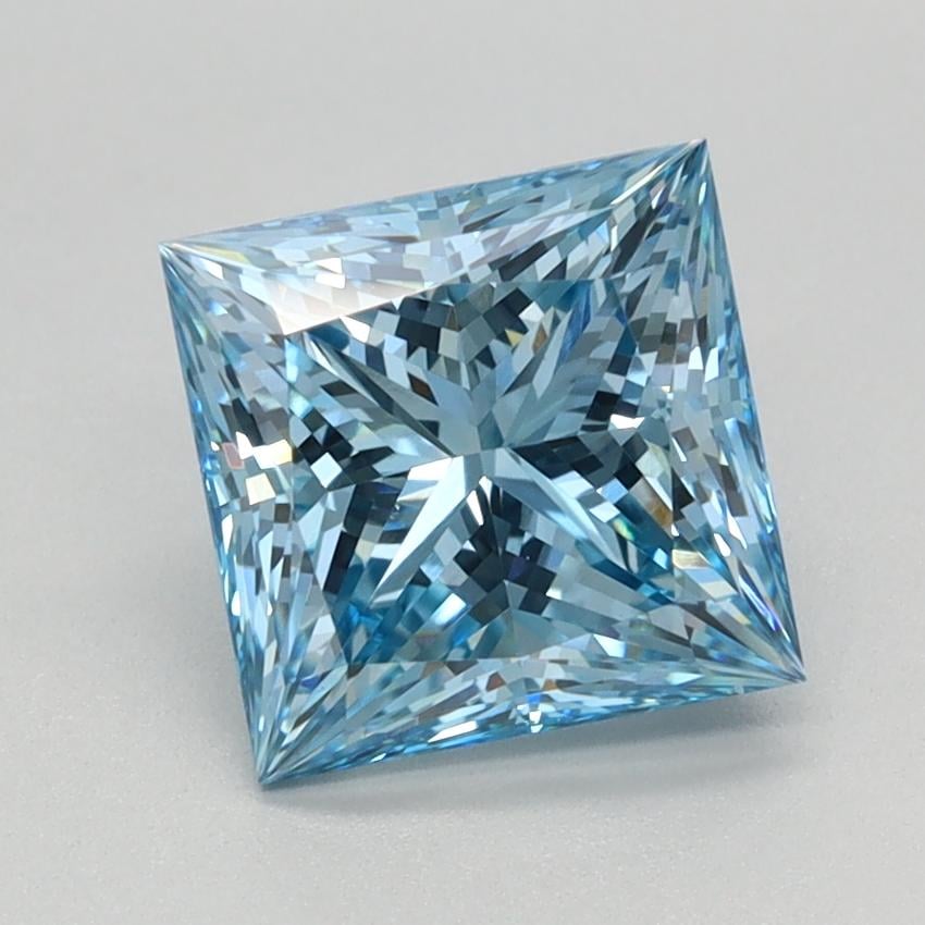 1.88 Ct. Fancy Vivid Blue Princess Lab Grown Diamond