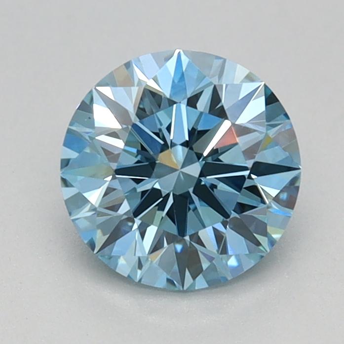 0.76 Ct. Fancy Vivid Blue Round Lab Grown Diamond