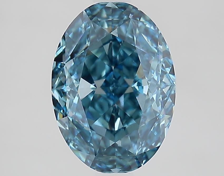 2.52 Ct. Fancy Vivid Blue Oval Lab Grown Diamond