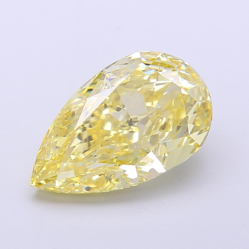 6.13 Ct. Fancy Yellow Pear Lab Grown Diamond