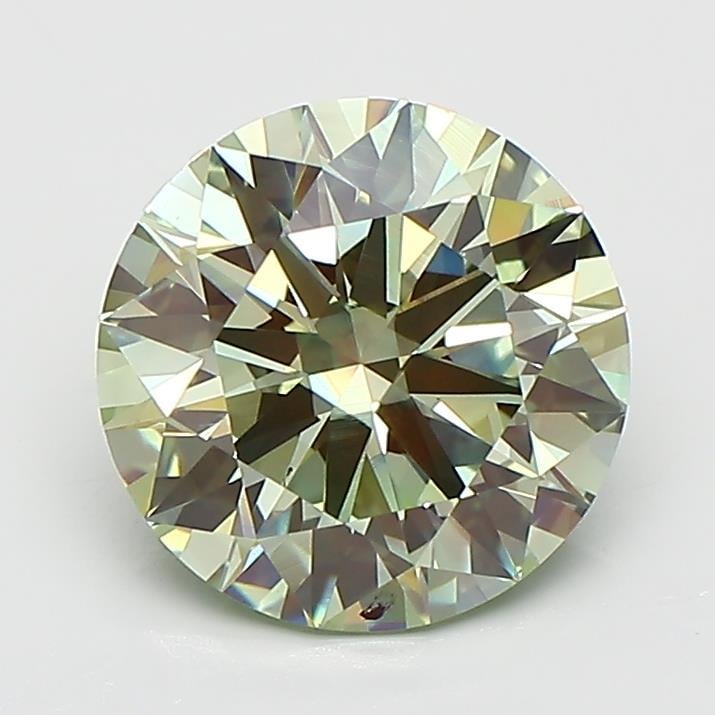 3.02 Ct. Fancy Vivid  Green Round Lab Grown Diamond
