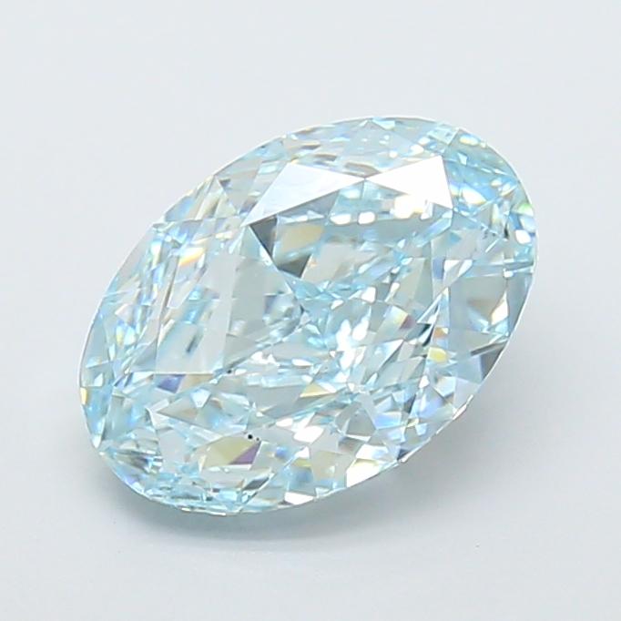 2.85 Ct. Fancy Intense Blue Oval Lab Grown Diamond