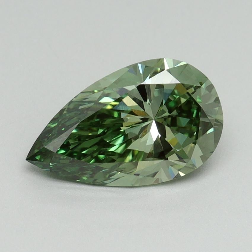 1.56 Ct. Fancy Vivid Pacific Green Pear Lab Grown Diamond