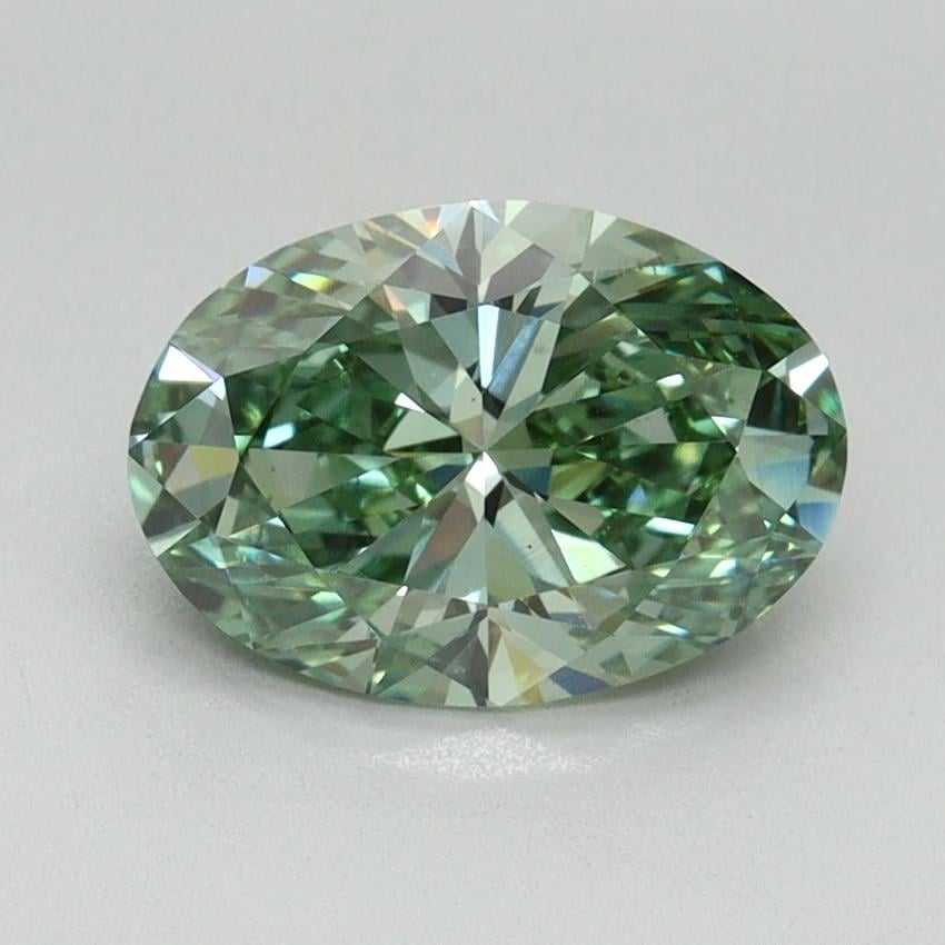 1.63 Ct. Fancy Vivid Green Oval Lab Grown Diamond