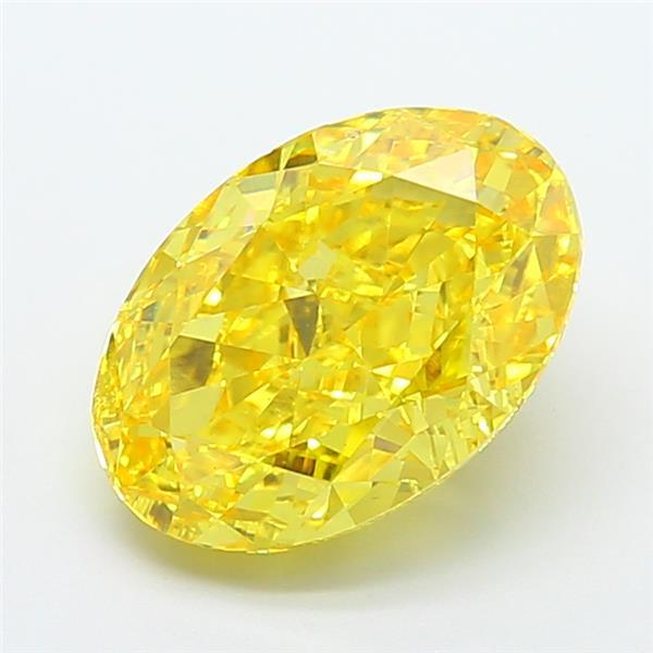 4.66 Ct. Fancy Vivid  Yellow Oval Lab Grown Diamond