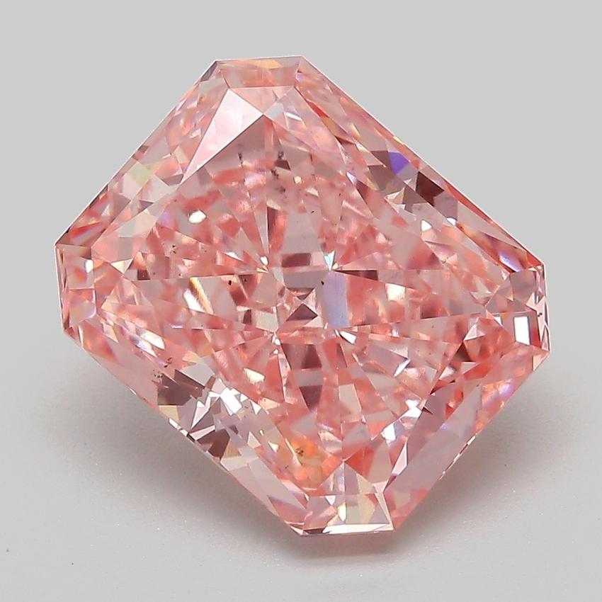 6.18 Ct. Fancy Vivid Pink Radiant Lab Grown Diamond
