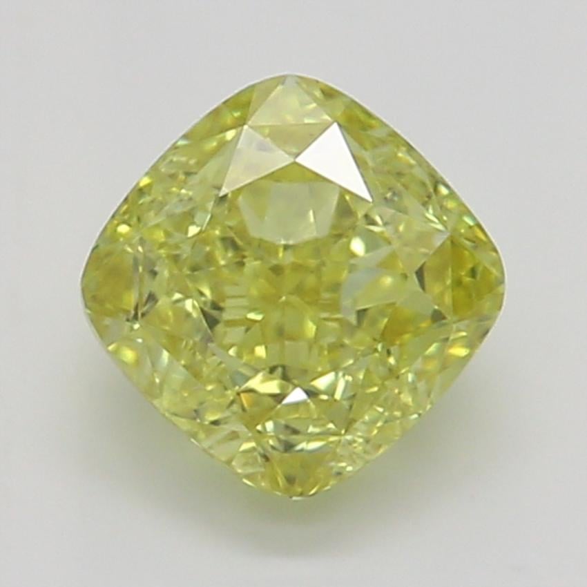 0.52 Ct. Fancy Intense Yellow Cushion Diamond