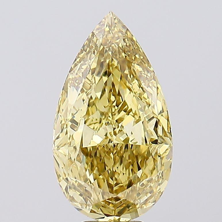 10.10 Ct. Fancy Vivid Yellow Pear Lab Grown Diamond