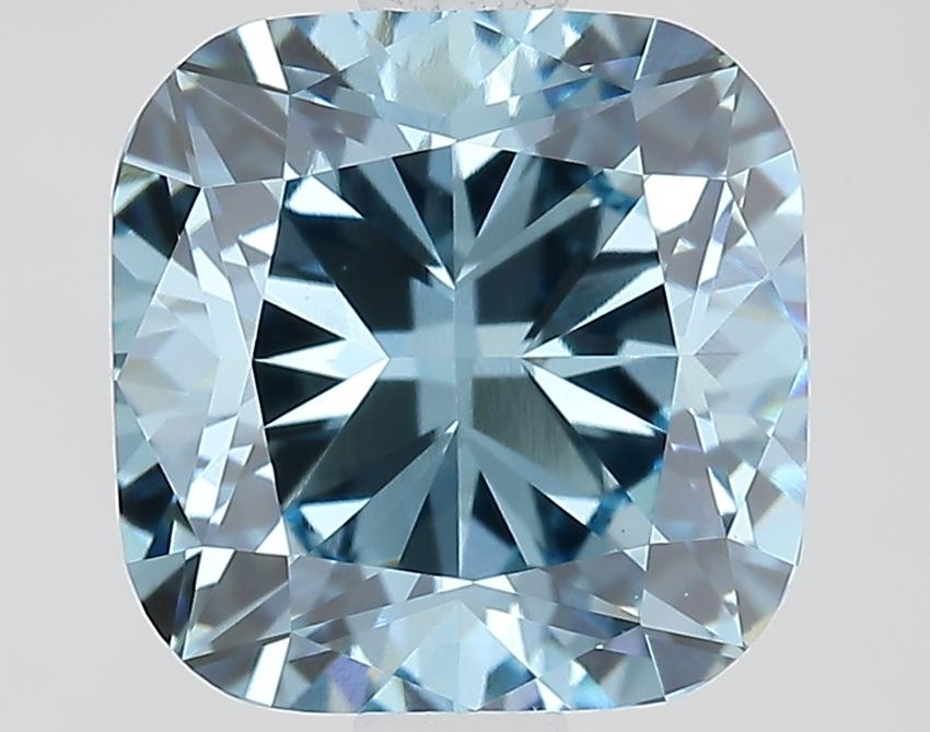 2.10 Ct. Fancy Vivid Blue Cushion Lab Grown Diamond