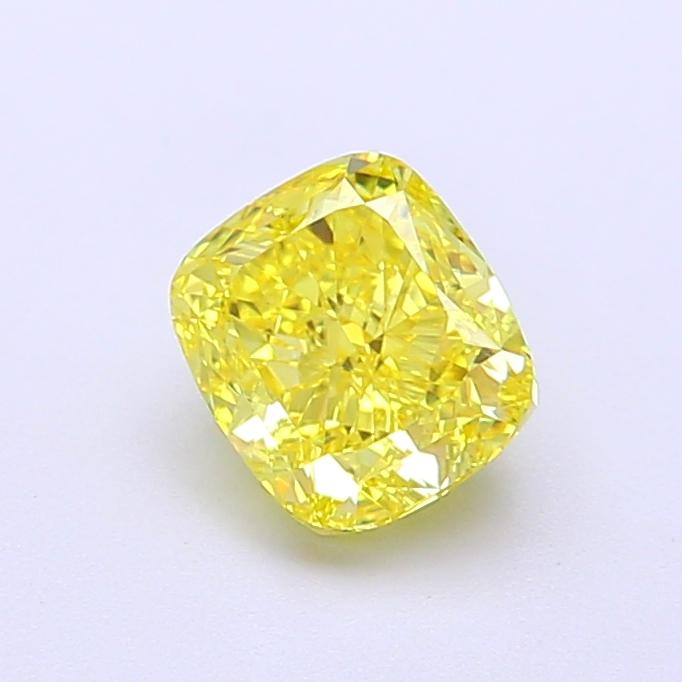 1.12 Ct. Fancy Vivid Yellow Cushion Lab Grown Diamond