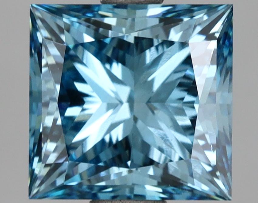 3.53 Ct. Fancy Vivid  Blue Princess Lab Grown Diamond