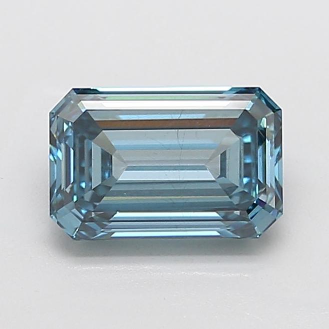 3.02 Ct. Fancy Vivid Greenish Blue Emerald Lab Grown Diamond