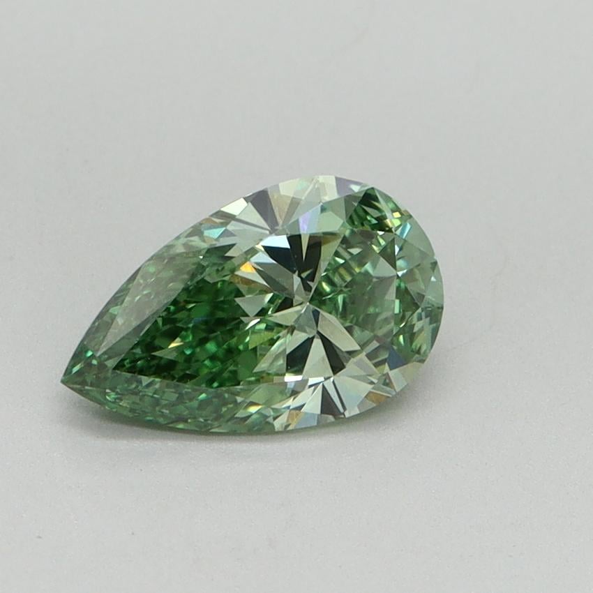 0.88 Ct. Fancy Vivid Pacific Green Pear Lab Grown Diamond
