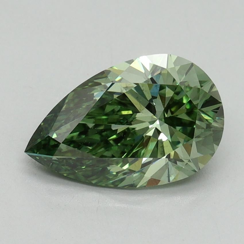 1.59 Ct. Fancy Vivid Green Pear Lab Grown Diamond
