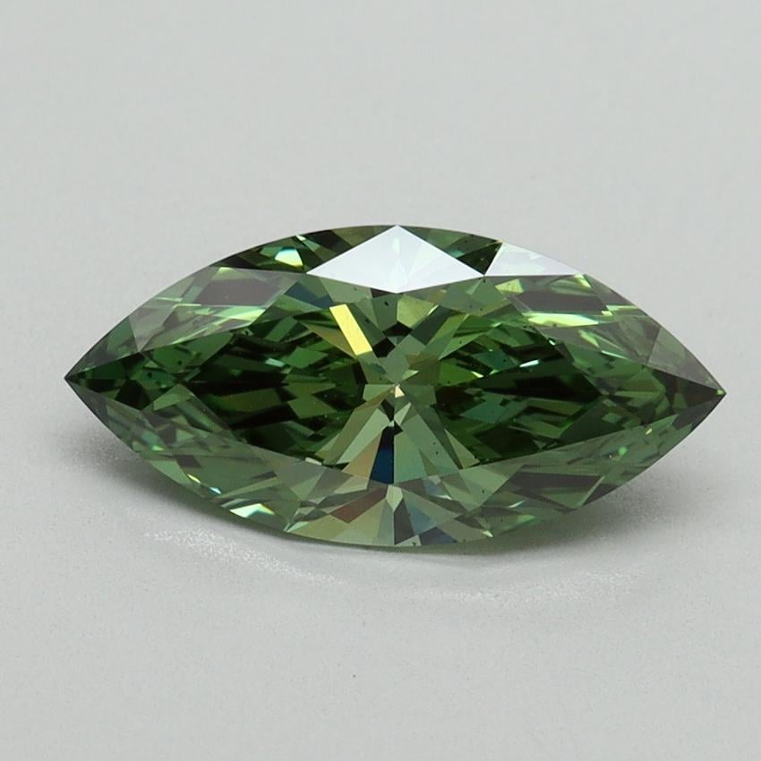 1.55 Ct. Fancy Vivid Green Marquise Lab Grown Diamond