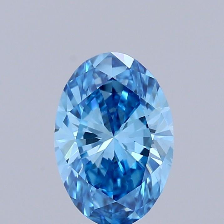 0.65 Ct. Fancy Vivid  Blue Oval Lab Grown Diamond