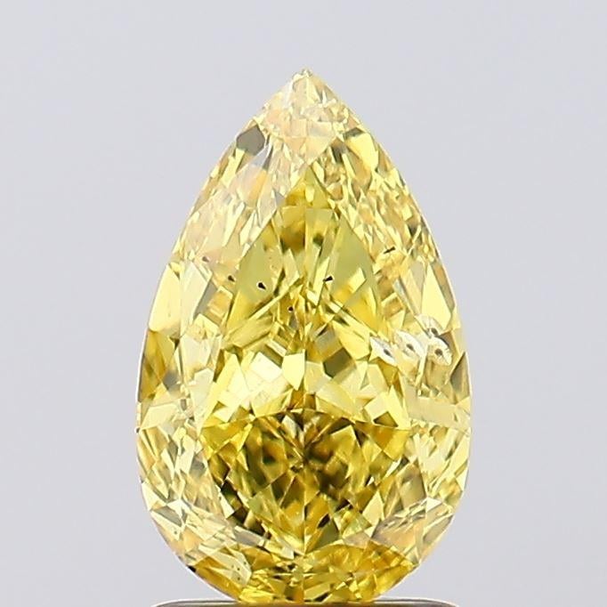 1.66 Ct. Fancy Vivid Yellow Pear Lab Grown Diamond