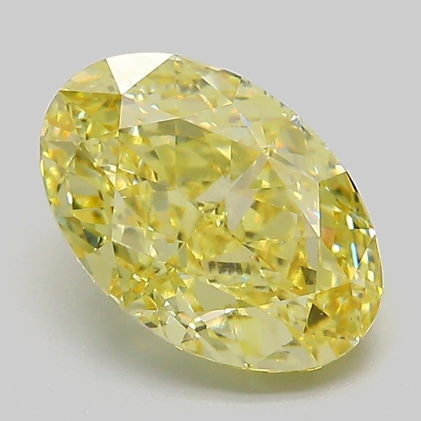 3.11 Ct. Fancy Intense  Yellow Oval Lab Grown Diamond