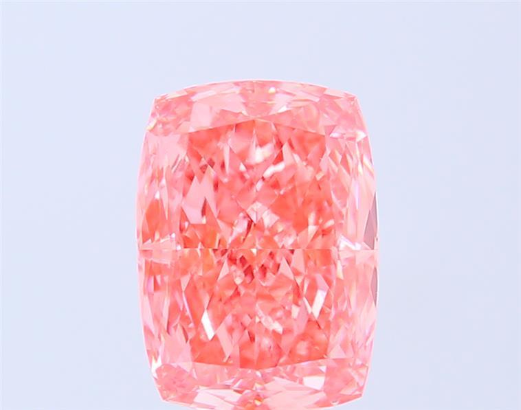 3.93 Ct. Fancy Vivid Pink Cushion Lab Grown Diamond