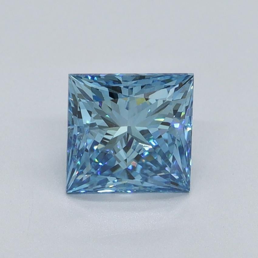 1.09 Ct. Fancy Vivid Malibu Blue Princess Lab Grown Diamond
