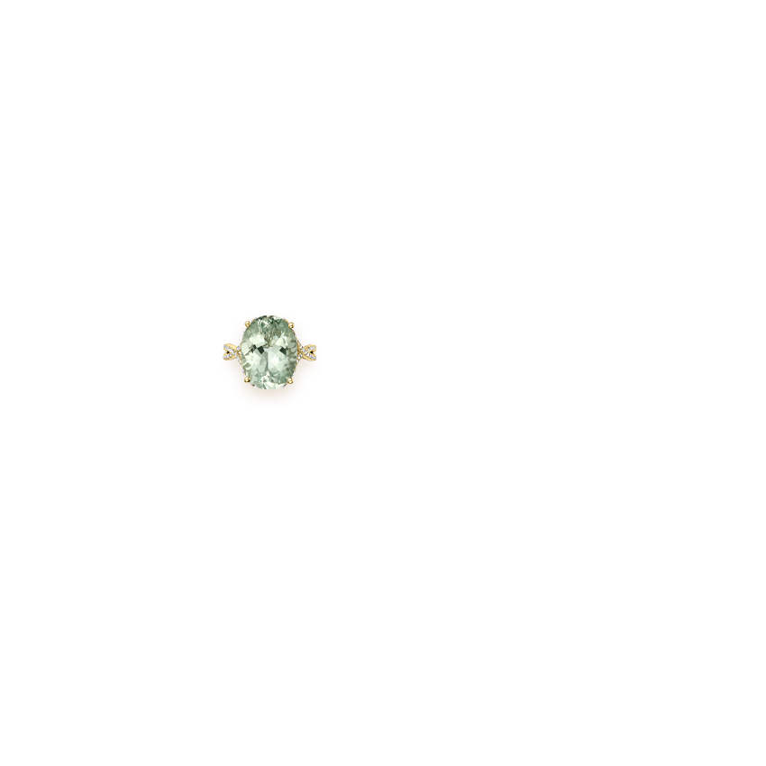 Garden Party Prasiolite and Diamond Cocktail Ring in 18K